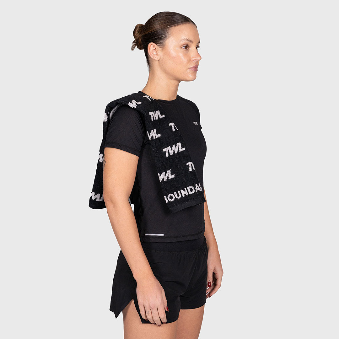 TWL - COTTON TOWEL - LARGE - BLACK/WHITE