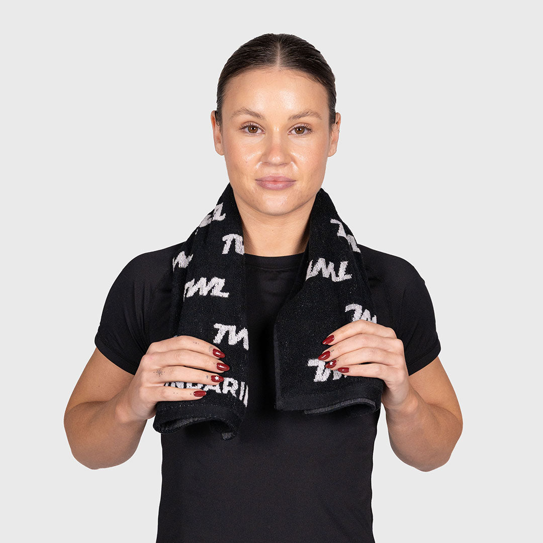 TWL - COTTON TOWEL - LARGE - BLACK/WHITE