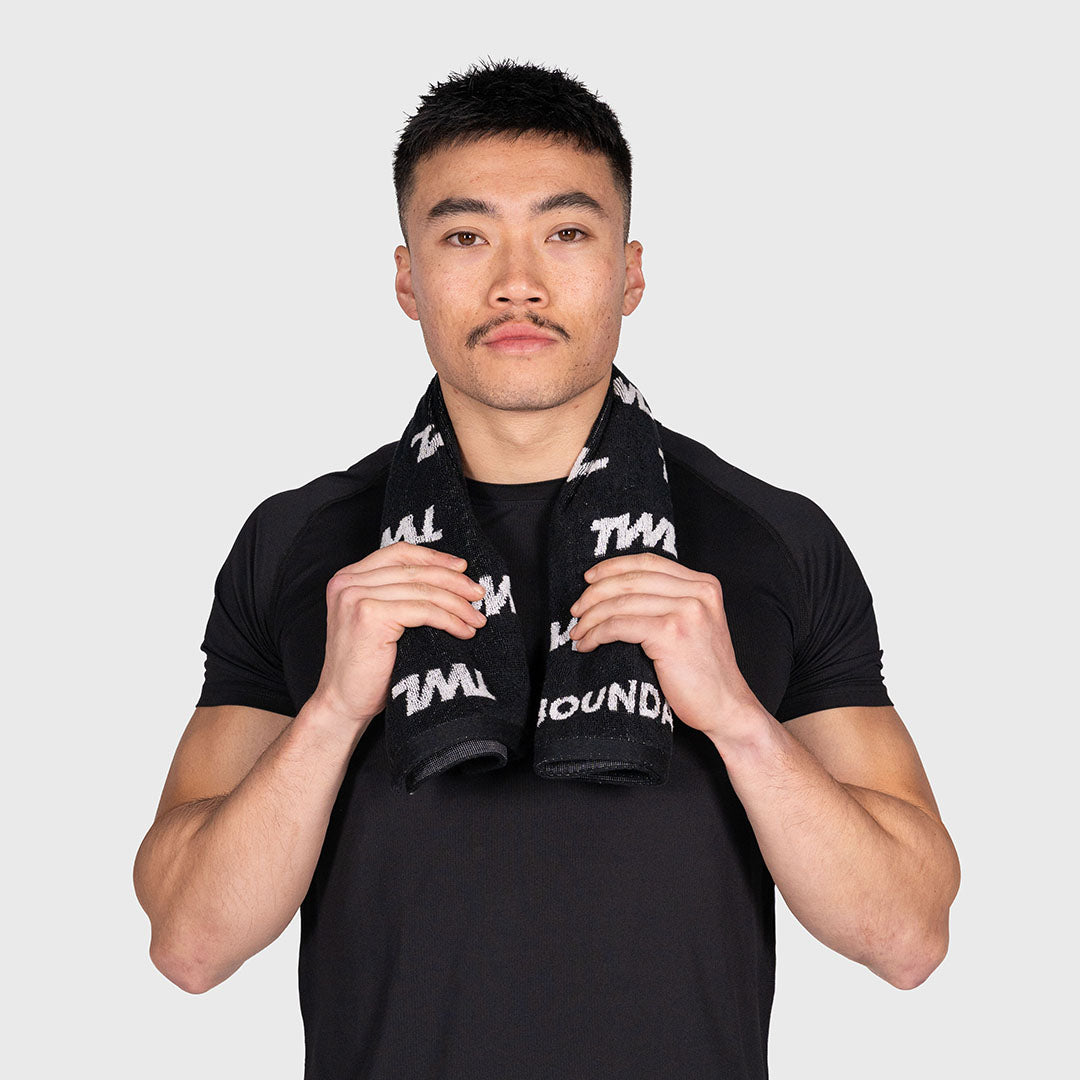 TWL - COTTON TOWEL - LARGE - BLACK/WHITE