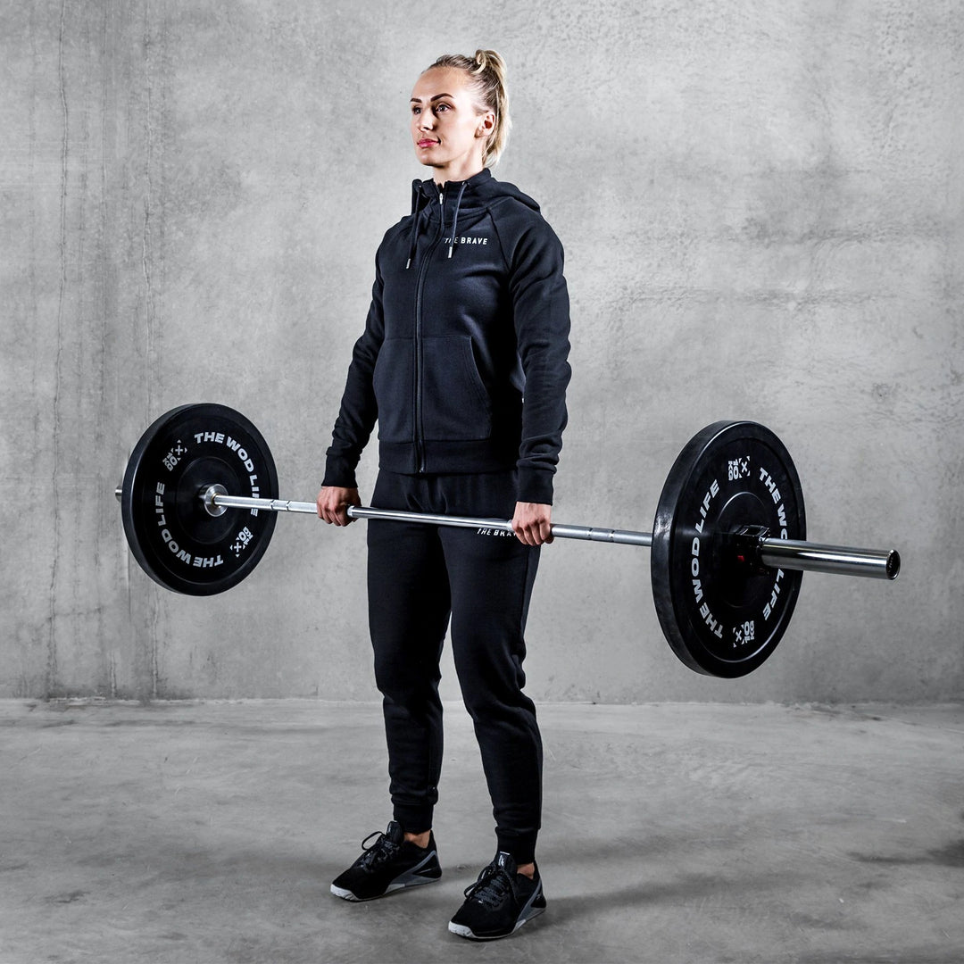 THE BRAVE - WOMENS SIGNATURE ZIP THROUGH HOODIE - BLACK