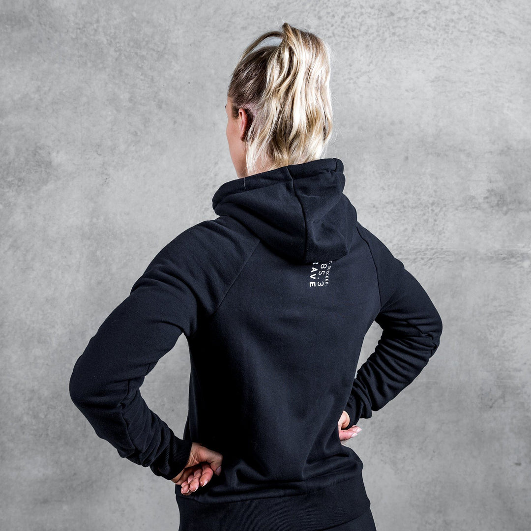 THE BRAVE - WOMENS SIGNATURE ZIP THROUGH HOODIE - BLACK
