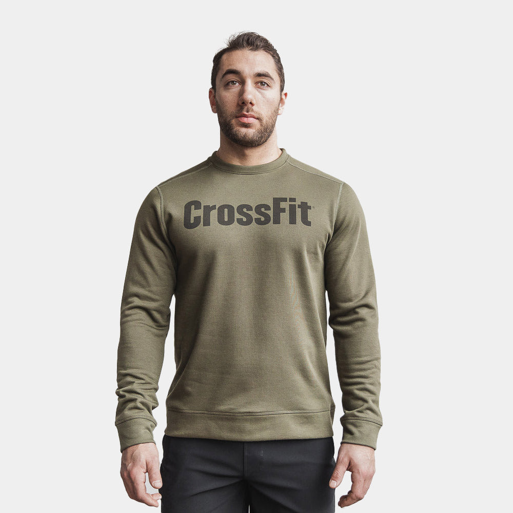 NOBULL - MEN'S CROSSFIT CREW SWEATSHIRT - ARMY GREEN