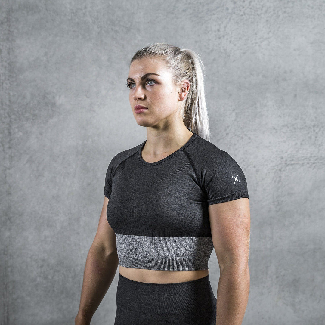 TWL - Women's Endure Seamless Crop - Black/Charcoal Marl