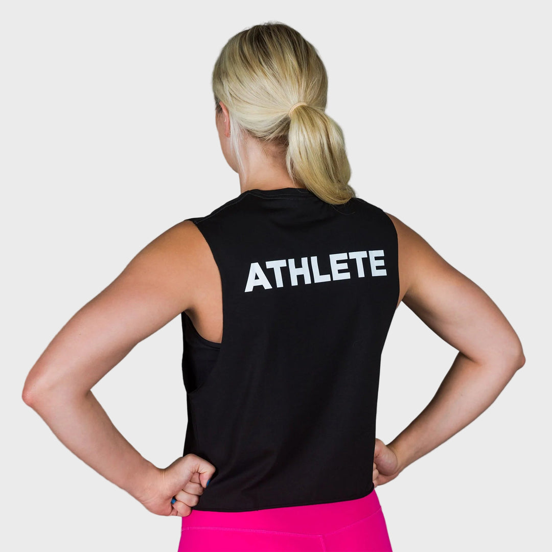 TWL - WOMEN'S SLASH CROP 2.0 - BLACK/WHITE - ATHLETE