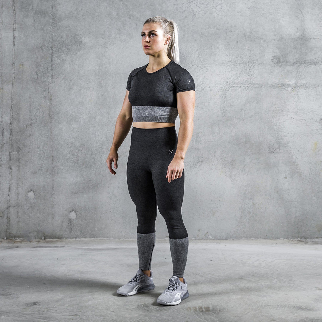 TWL - Women's Endure Seamless Crop - Black/Charcoal Marl
