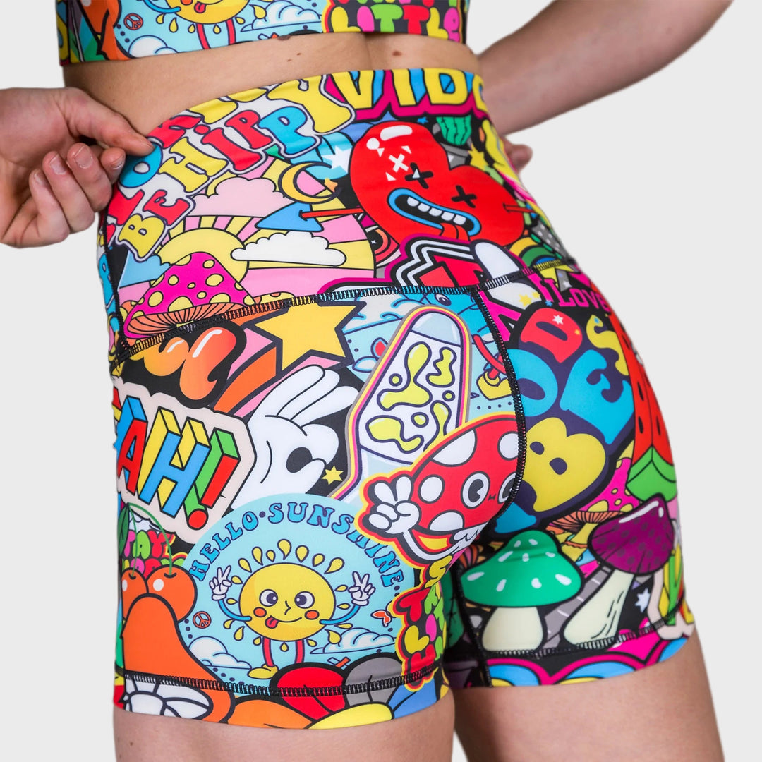TWL - WOMEN'S HIGH WAISTED BALANCE SHORTS - GOOD VIBES