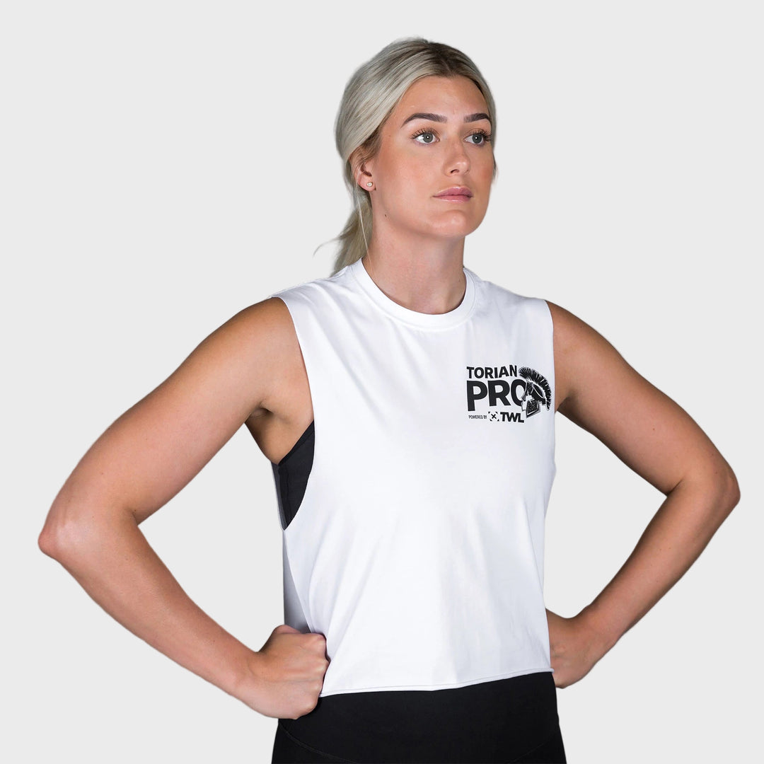 TWL - WOMEN'S SLASH CROP 2.0 - TORIAN PRO - WHITE/BLACK