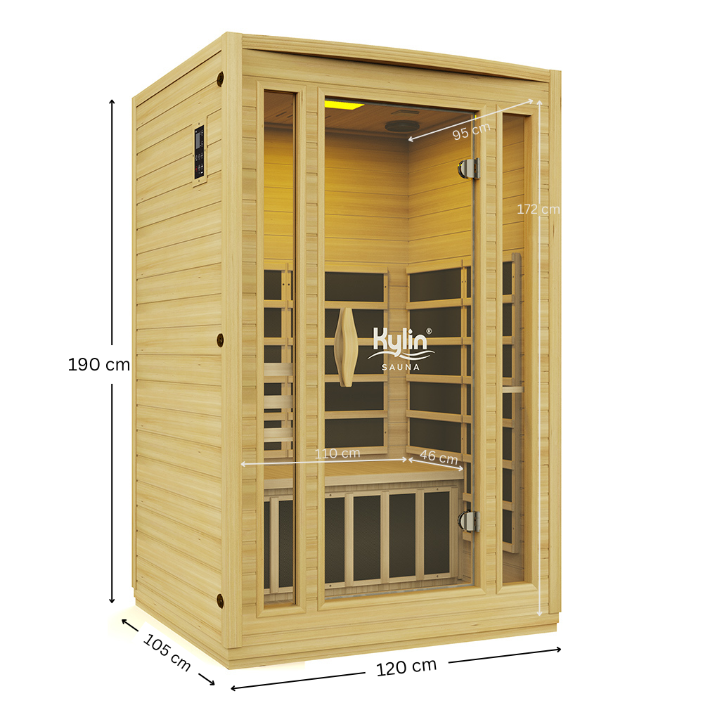 Kylin Low EMF Carbon Far Infrared Sauna 2 people - K8203 Low EMF