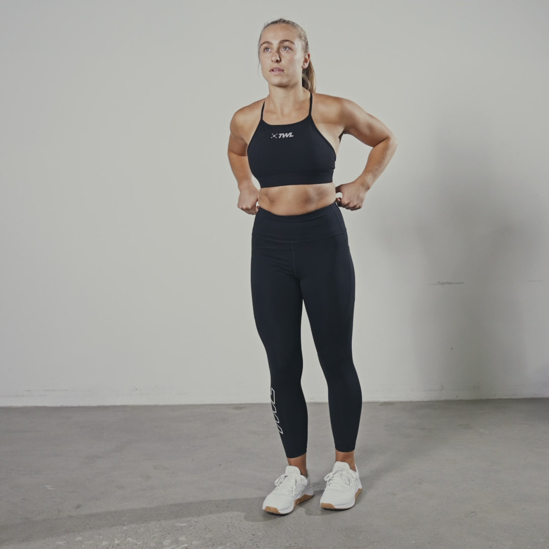 TWL - WOMEN'S ENERGY HIGH WAISTED 7/8TH TIGHTS - ATHLETE - BLACK/BLACK