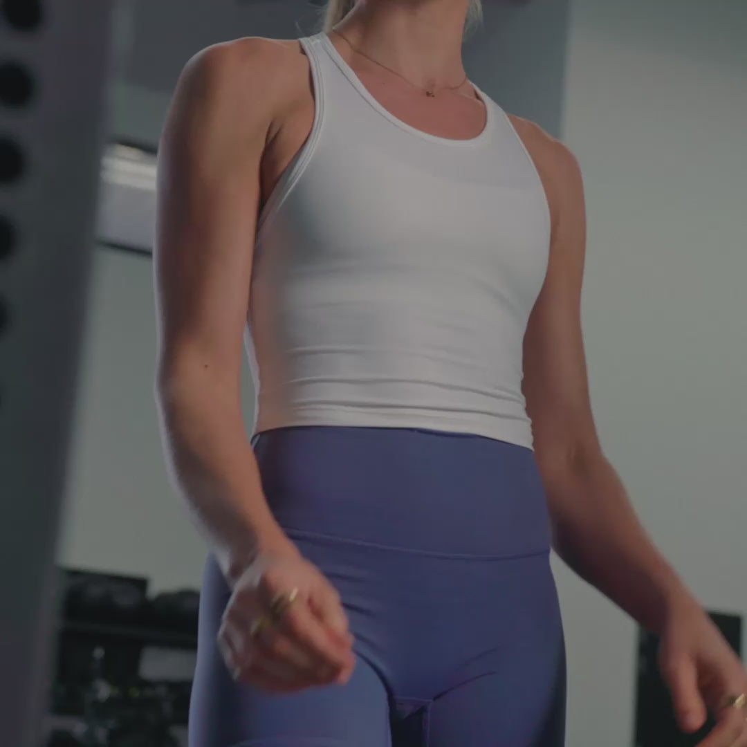 TWL - WOMEN'S P.E. CROPPED TANK - WHITE