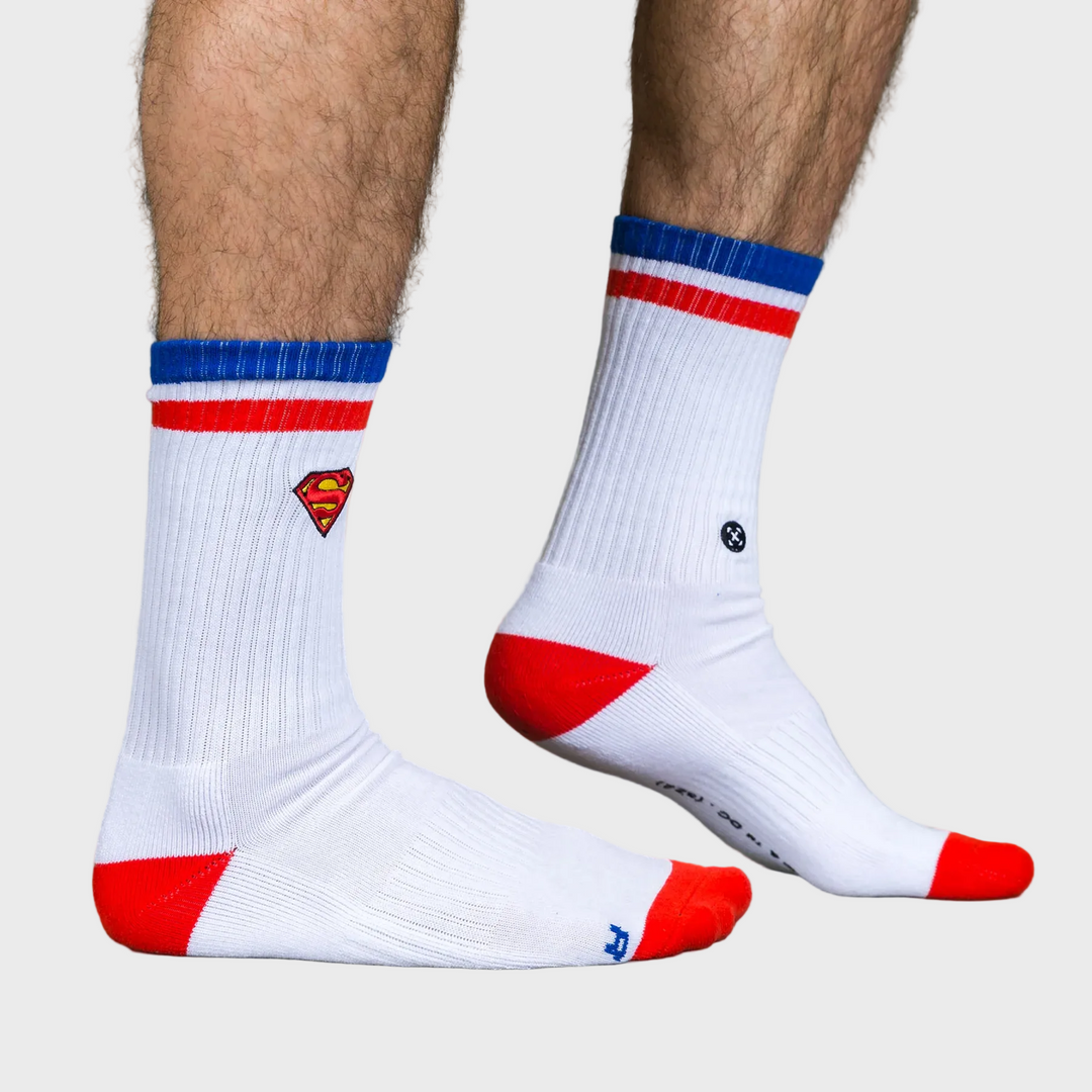 TWL X SUPERMAN - BOLT SOCKS - 2-PACK - MULTI COMIC & WHITE/RED