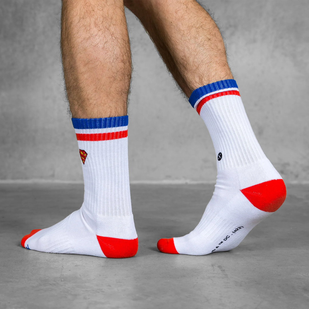 TWL X SUPERMAN - BOLT SOCKS - 2-PACK - MULTI COMIC & WHITE/RED