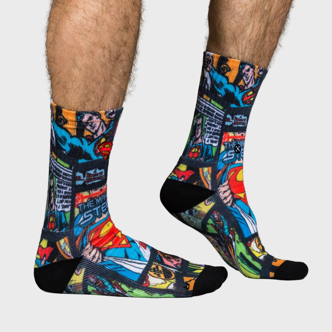 TWL X SUPERMAN - BOLT SOCKS - 2-PACK - MULTI COMIC & WHITE/RED
