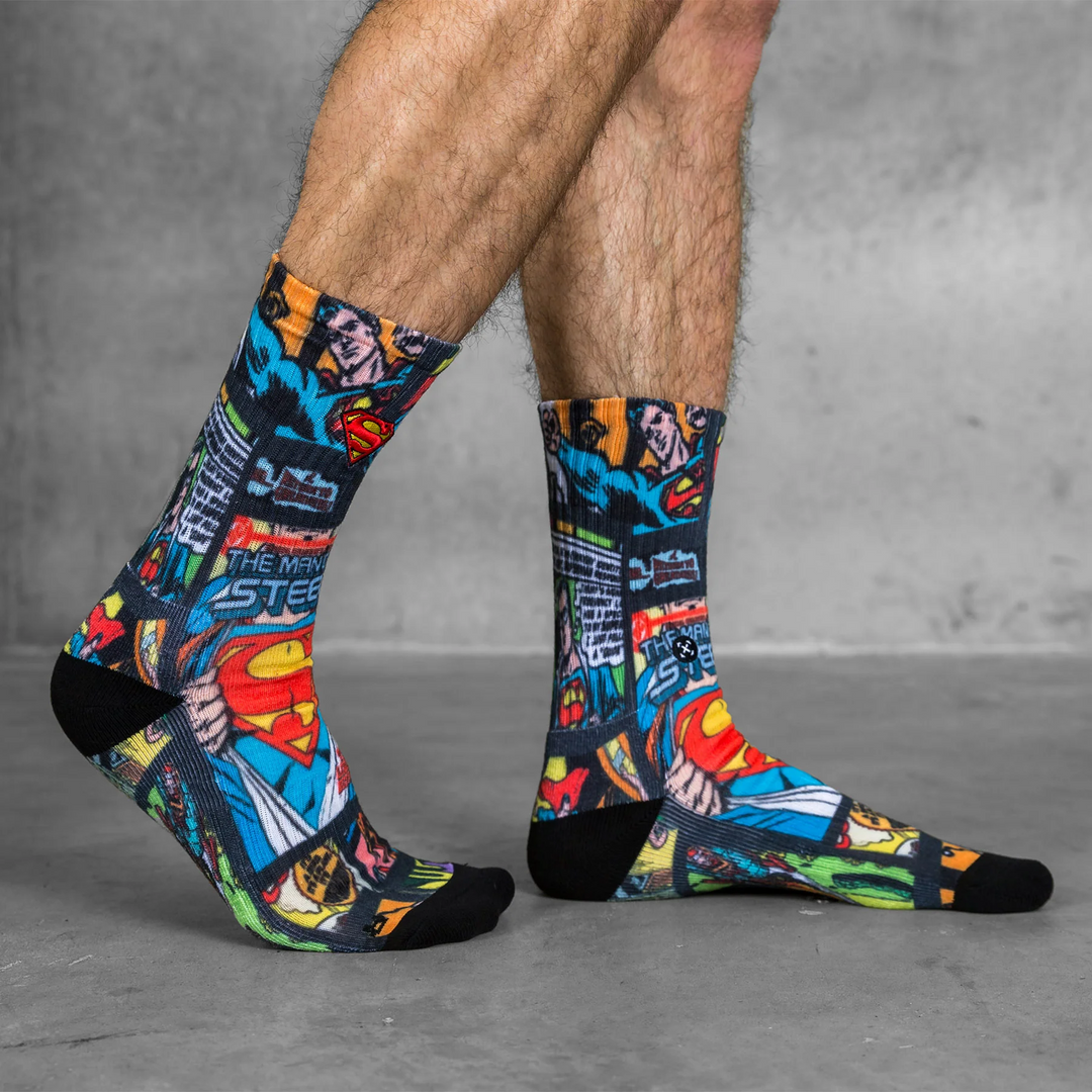 TWL X SUPERMAN - BOLT SOCKS - 2-PACK - MULTI COMIC & WHITE/RED