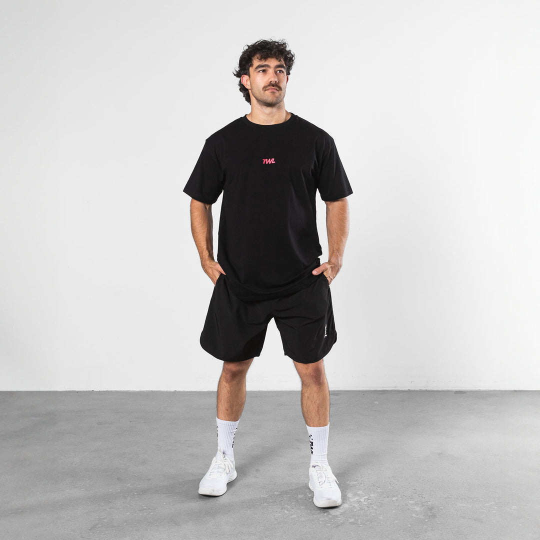 TWL - OVERSIZED T-SHIRT - BLACK/FLAMINGO