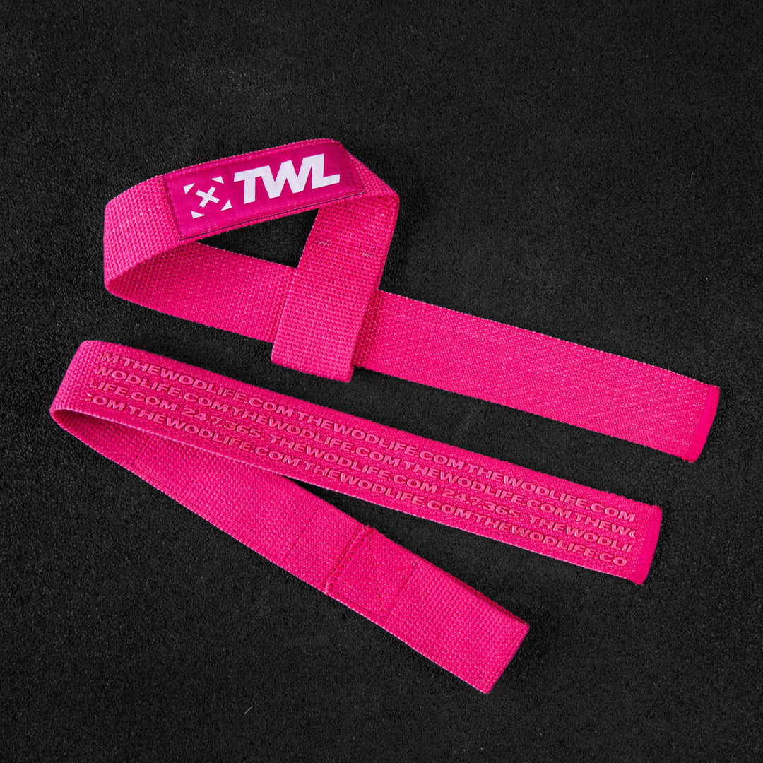 TWL - EVERYDAY COTTON LIFTING STRAPS - PAIR - RASPBERRY