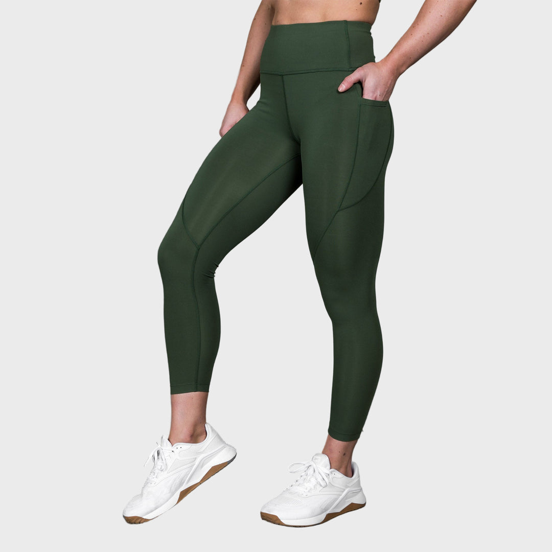 TWL - WOMEN'S ENERGY HIGH WAISTED 7/8TH TIGHTS - DARK KHAKI