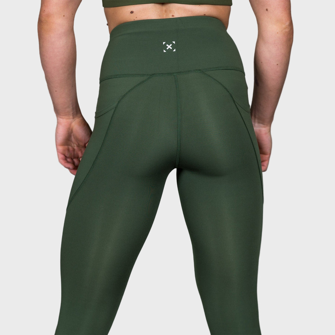 TWL - WOMEN'S ENERGY HIGH WAISTED 7/8TH TIGHTS - DARK KHAKI