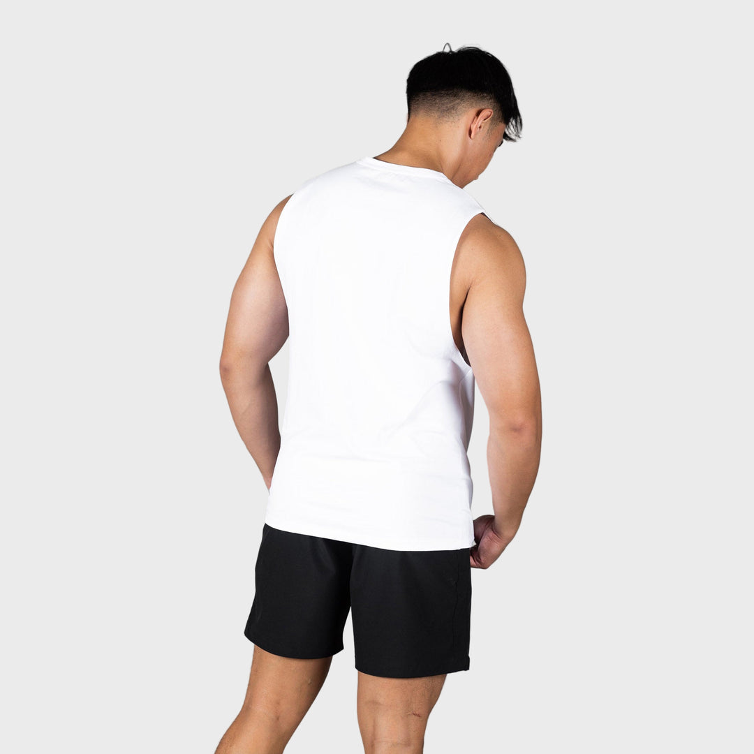 TWL - MEN'S EVERYDAY CLASSICS MUSCLE TANK - WHITE/ARTISAN RED