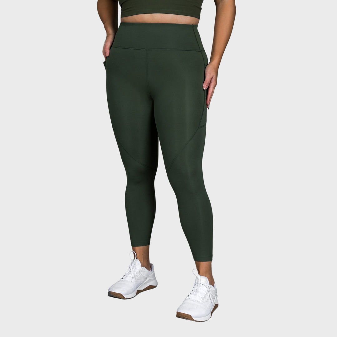 TWL - WOMEN'S ENERGY HIGH WAISTED 7/8TH TIGHTS - DARK KHAKI