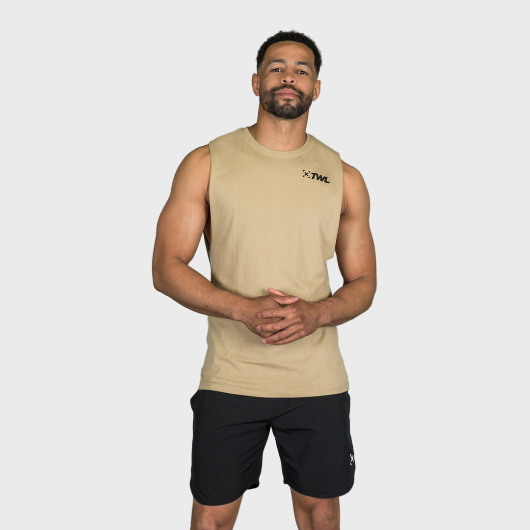TWL - MEN'S EVERYDAY MUSCLE TANK - SL - SAND/BLACK