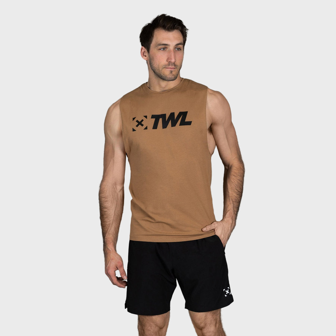 TWL - MEN'S EVERYDAY MUSCLE TANK 2.0 - TAN/BLACK