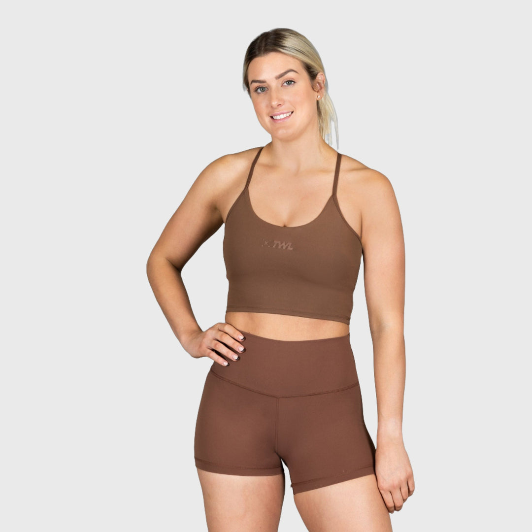 TWL - WOMEN'S HIGH WAISTED BALANCE SHORTS - WALNUT